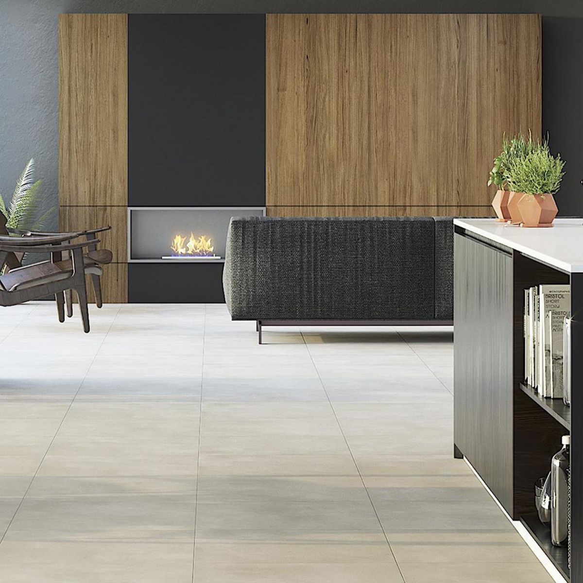 STRETTO - Cerámica 60x60 cm Cemento Acetinado 2.52 m2