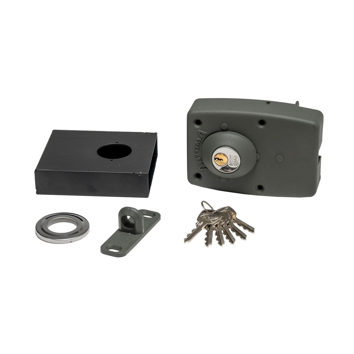 POLI - Cerradura Corredera y Abatir con Caja GR BT Cerradura de acceso Sobreponer Negro 