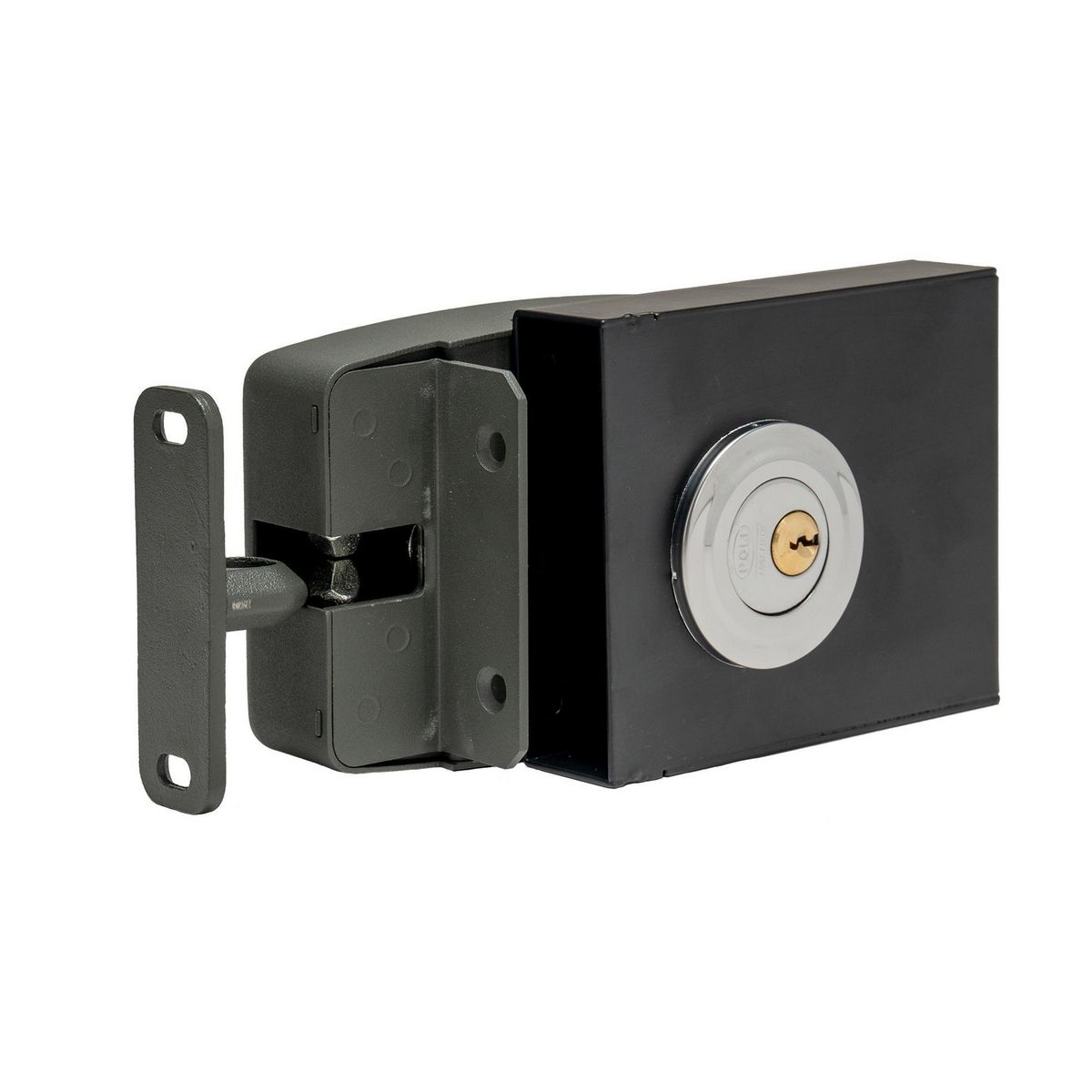 POLI - Cerradura Corredera y Abatir con Caja GR BT Cerradura de acceso Sobreponer Negro 