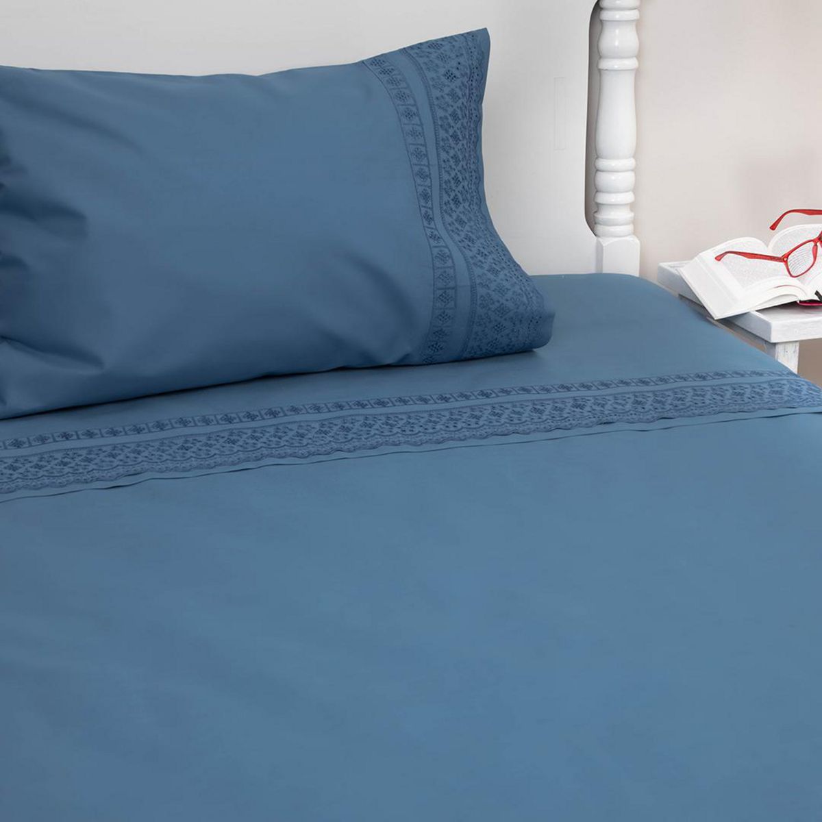 DORAL - Sabana Broderie King 144 Hilos MIX