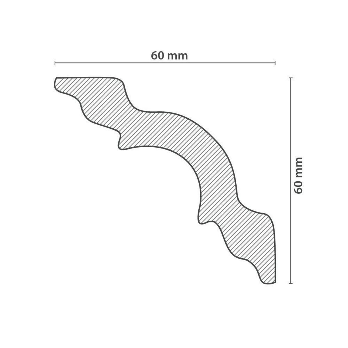 HOLZTEK - Moldura Cornisa Interior XPS K60 60x60x200