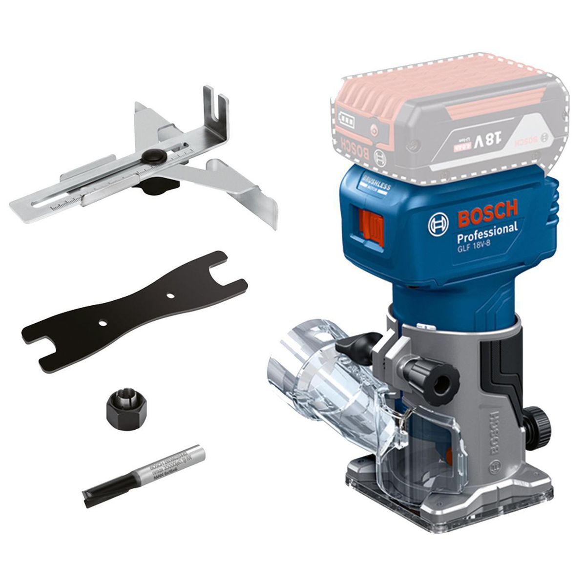 BOSCH - Fresadora Inalámbrica 18V Sin Batería Ni Cargador