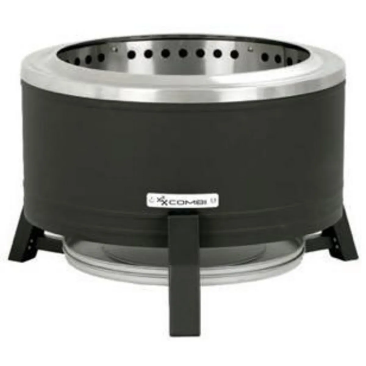 COMBI - Fogón a Pellet/Leña Acero inoxidable Negro 15 Kg