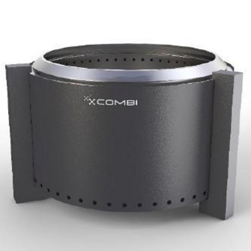 COMBI - Fogón a Pellet/Leña Acero inoxidable Negro 18 Kg