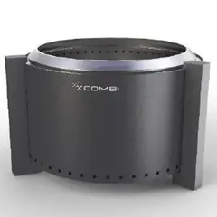 COMBI - Fogón a Pellet/Leña Acero inoxidable Negro 18 Kg