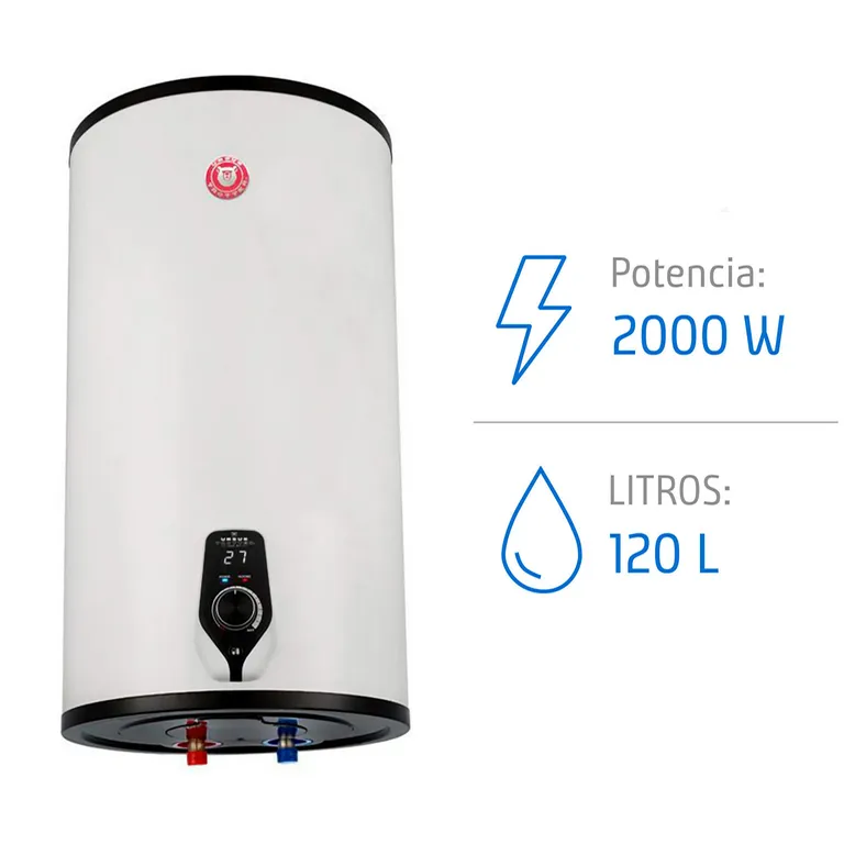 Termo Eléctrico 120 Litros 2000 W de Muro