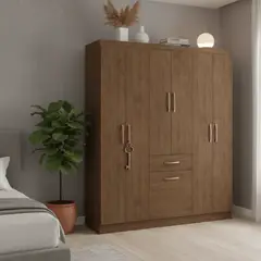 ALTAVISION - Closet Amarula 6 Puerta(s) 1 Cajón(es) 1 Repisa(s) 138x177x40 cm Café