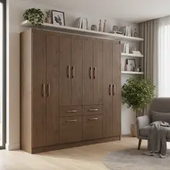 ALTAVISION - Closet Amarula 8 Puerta(s) 2 Cajón(es) 3 Repisa(s) 180x177x39 cm Café