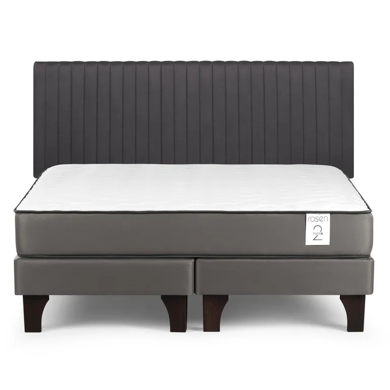 Cama King Europea New Style 2 Plus Gris