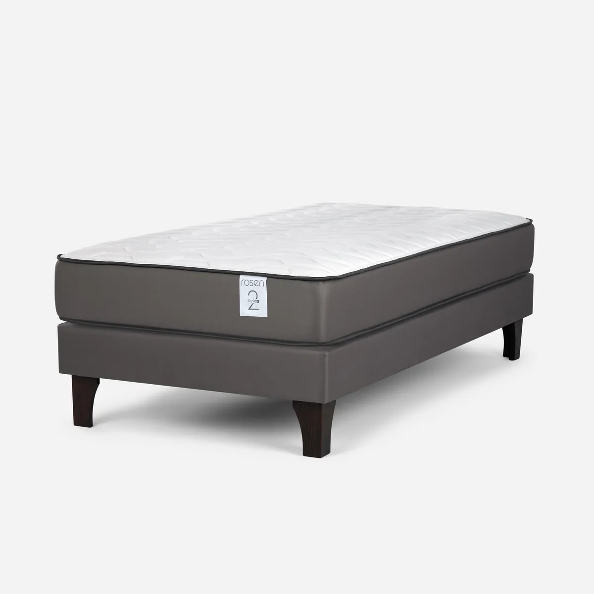 ROSEN - Cama 1.5 plazas Europea New Style 2 Plus Gris