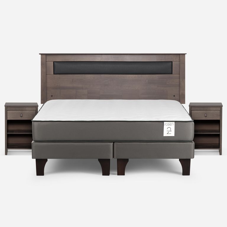 Cama King Europea New Style 2 Plus + Respaldo + 2 Veladores