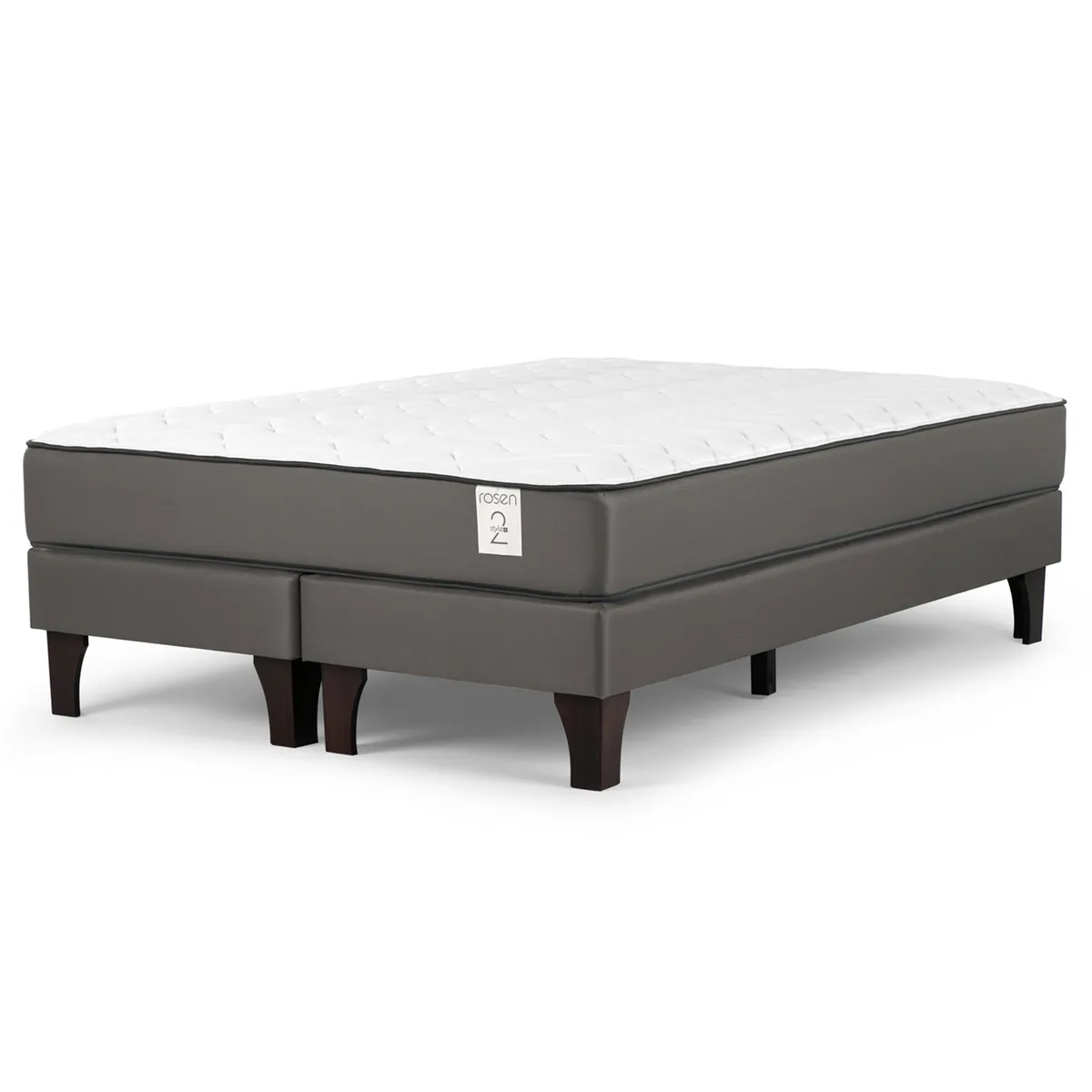 ROSEN - Cama 2 plazas Europea New Style 2 Plus Gris
