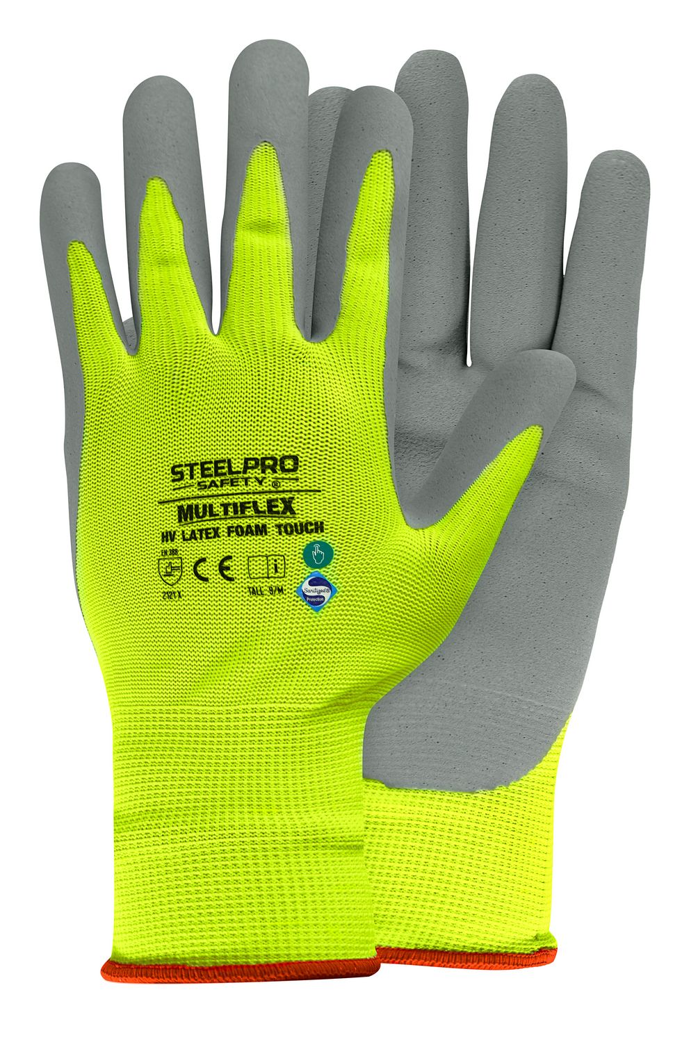 STEELPRO - Guante de Látex M Amarillo Fluor