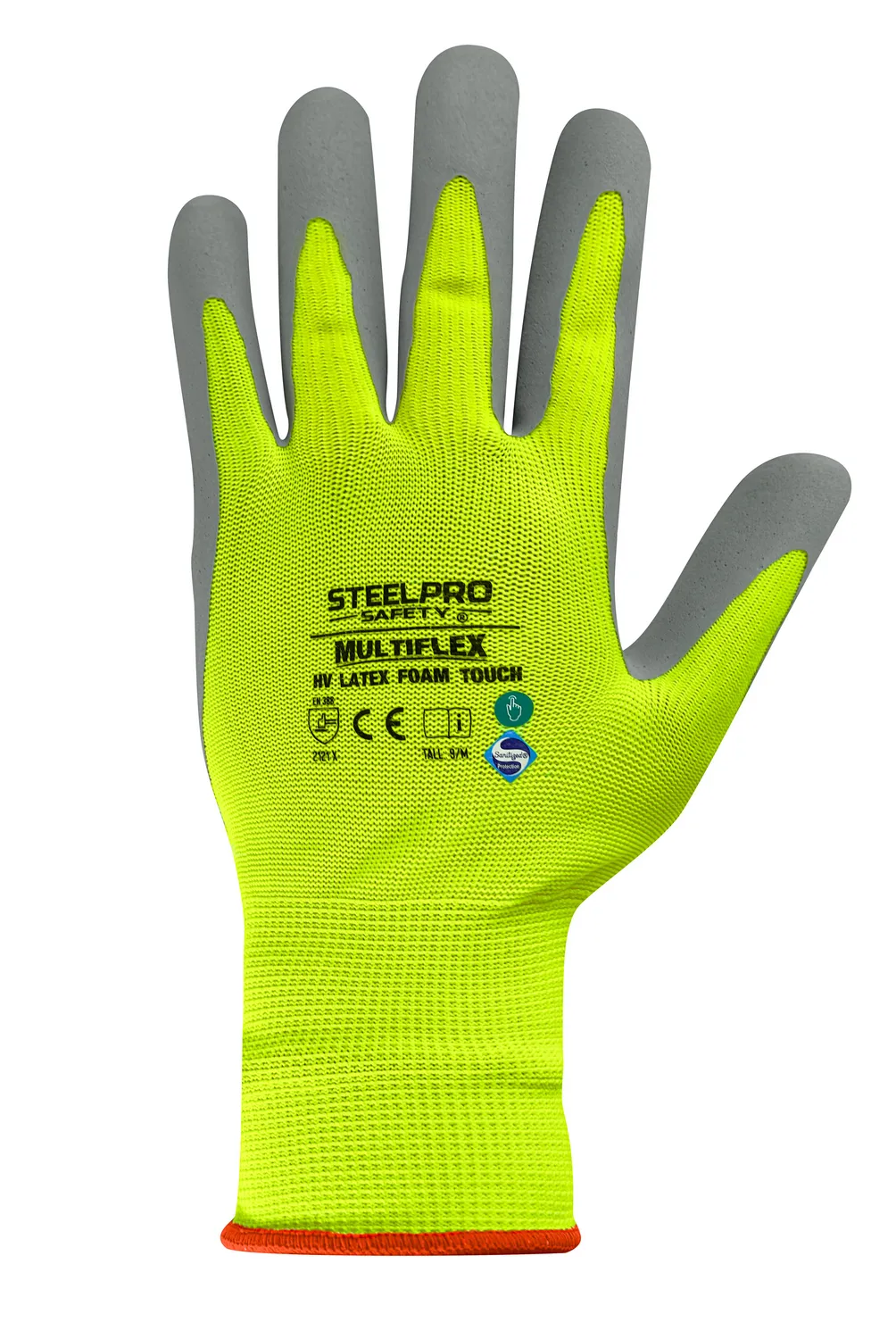 STEELPRO - Guante de Látex M Amarillo Fluor