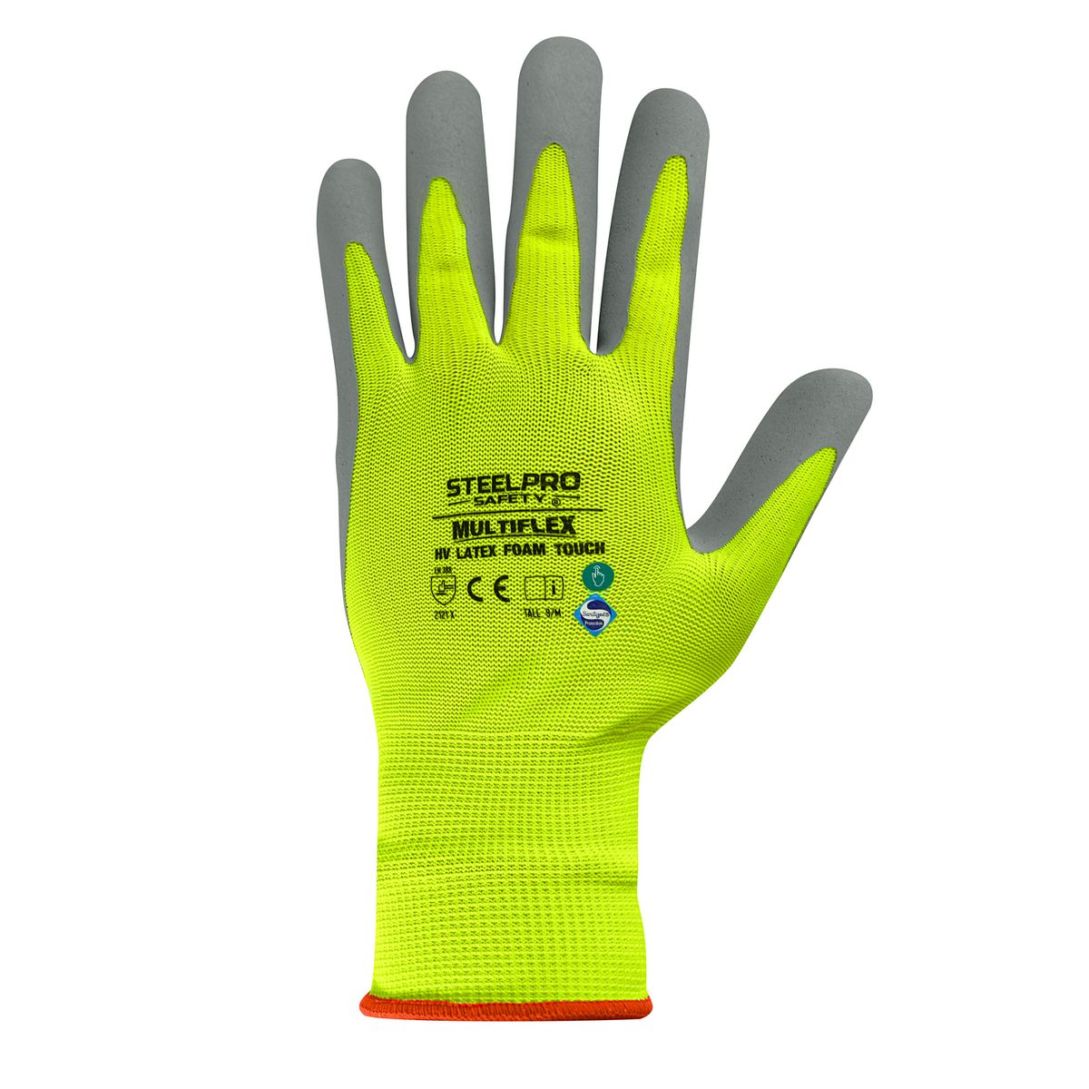 STEELPRO - Guante de Látex M Amarillo Fluor