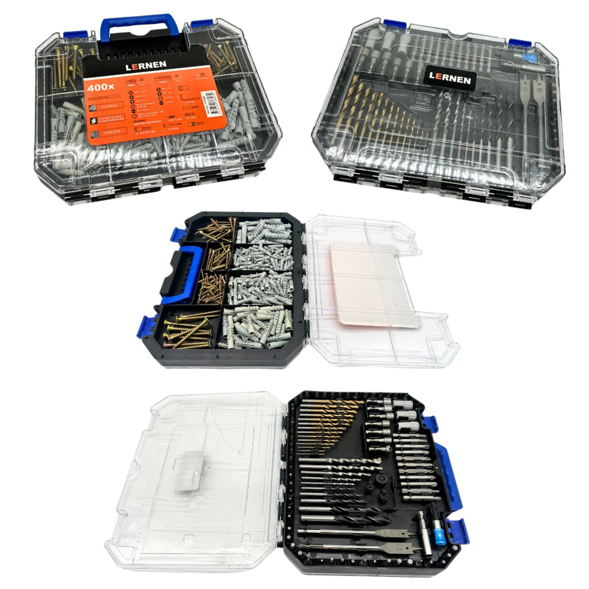LERNEN - Kit brocas, tarugos y tornillos 400 piezas