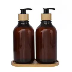 JUST HOME COLLECTION - Set Dispensadores Ocre + Bandeja