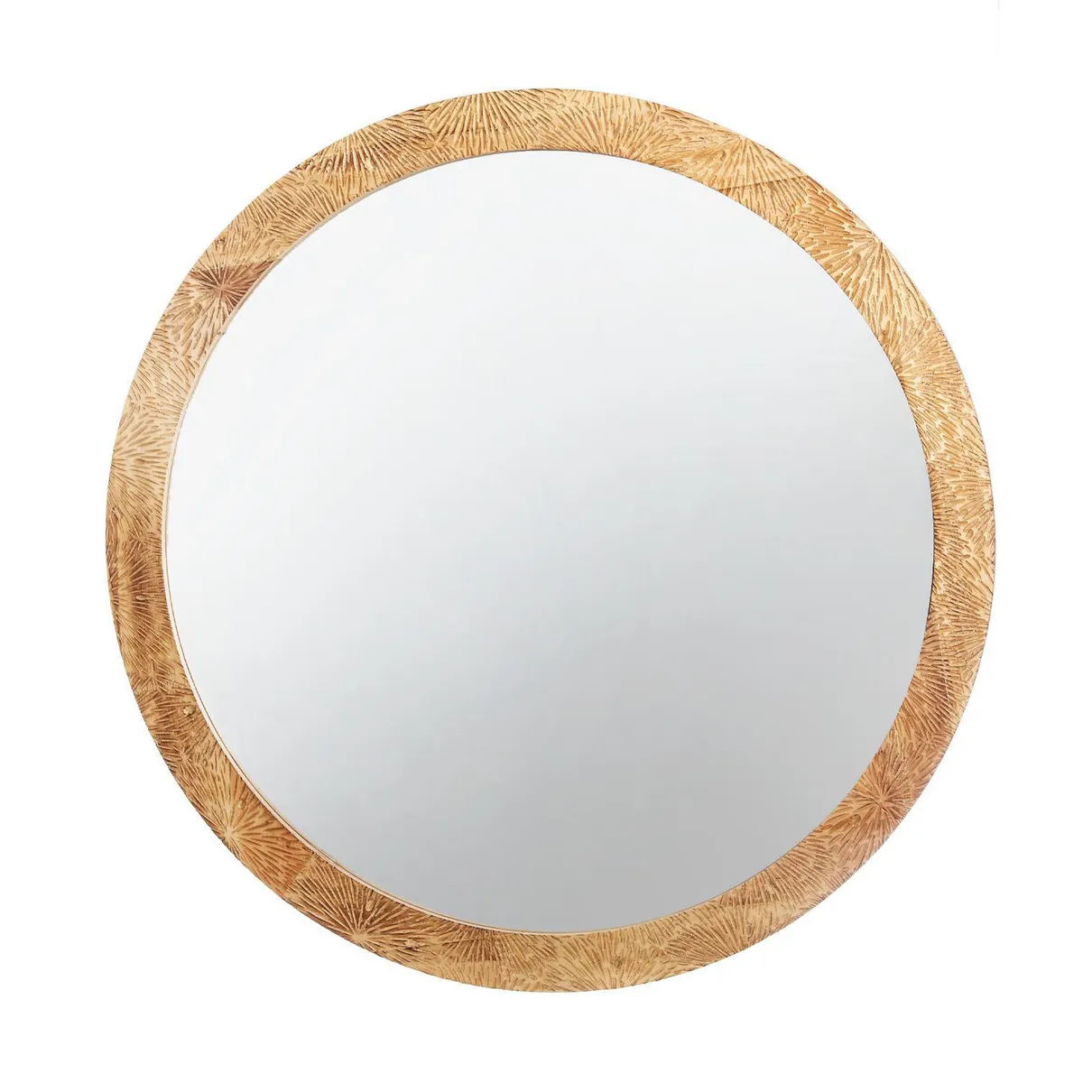 JUST HOME COLLECTION - Espejo Decorativo Forma Redonda 60x1.2 cm Beige OI25