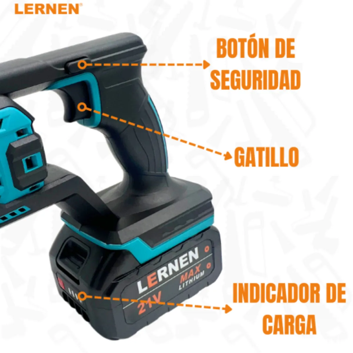 LERNEN - Sierra sable inalámbrica 21V Reciproca PRO