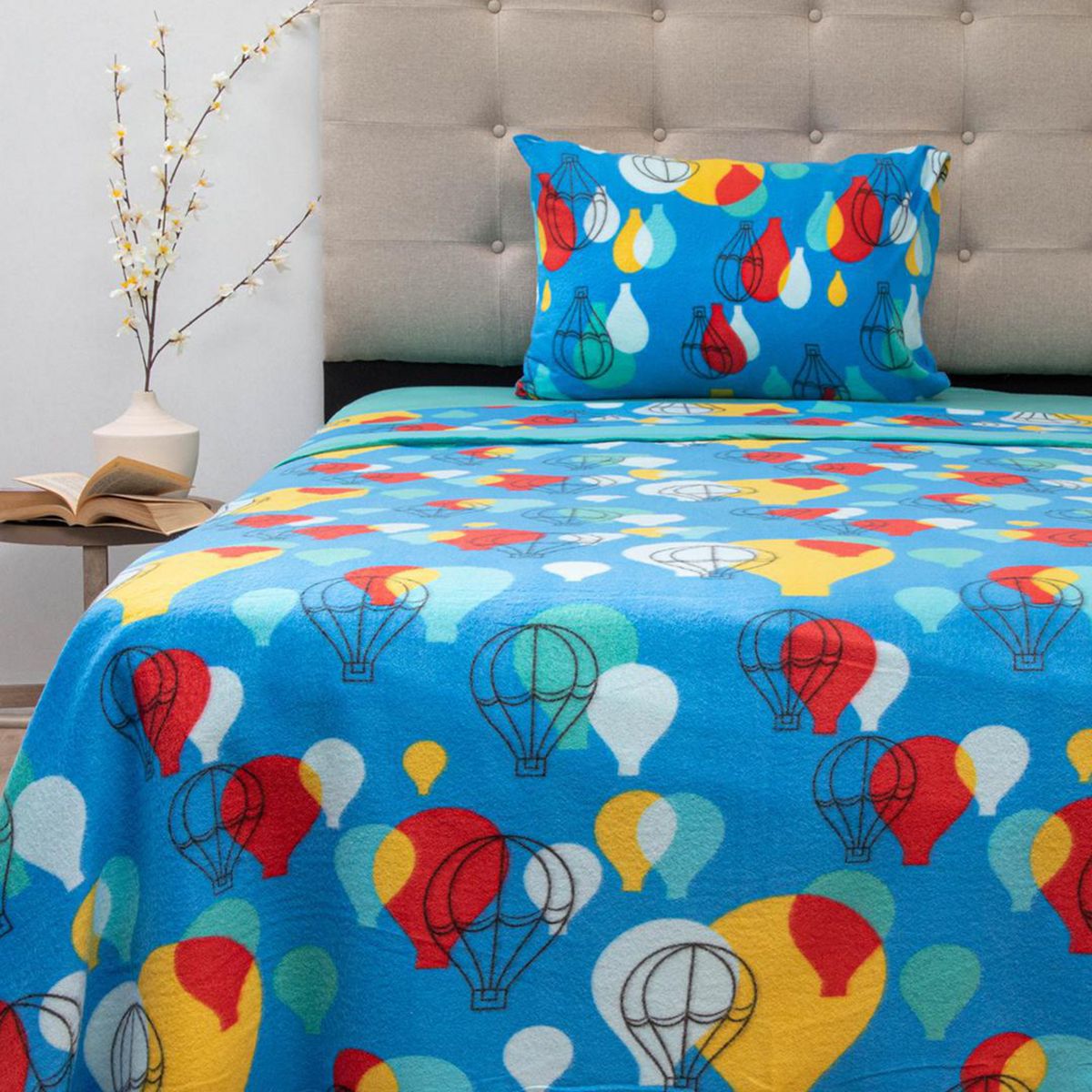 DORAL - Sábana Polar Kids Globos 1.5 plazas Multicolor