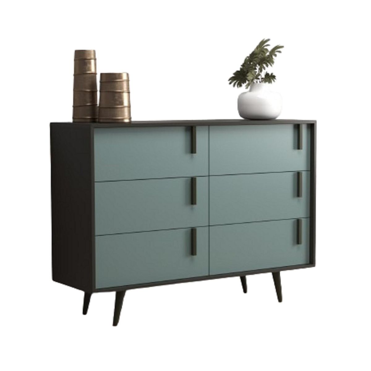 ONESSTA - Comoda 6 Cajón(es) Tulipa 124x90x45 Grafito