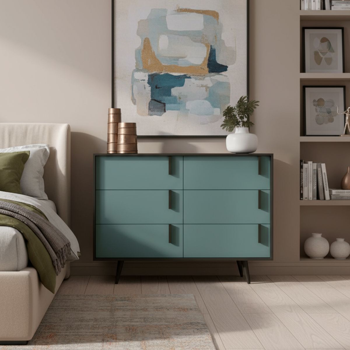 ONESSTA - Comoda 6 Cajón(es) Tulipa 124x90x45 Grafito