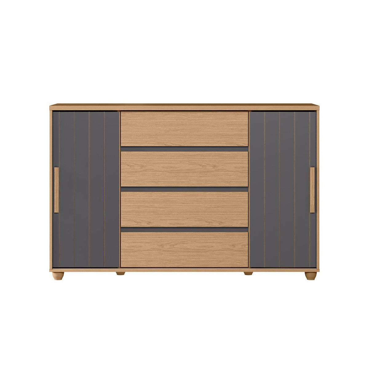 VEKKAHOME - Cómoda 4 Cajón(es) Evidenza 150x96x41 cm Grafito