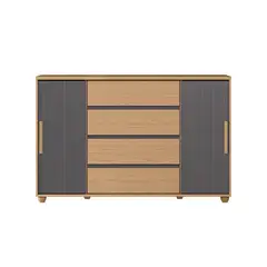 VEKKAHOME - Cómoda 4 Cajón(es) Evidenza 150x96x41 cm Grafito