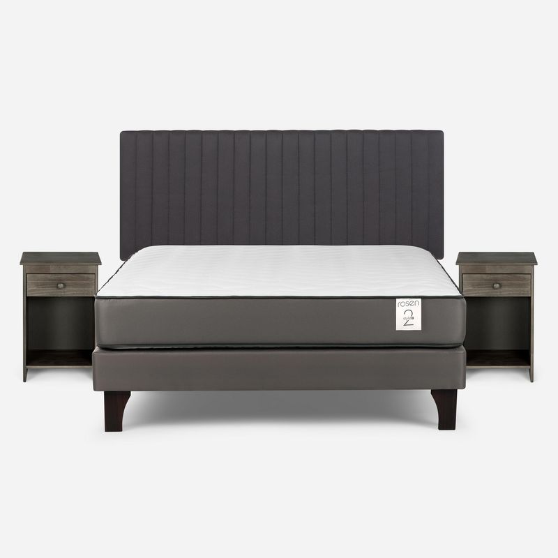 ROSEN - Cama 2 plazas New Style 2 Plus  Gris