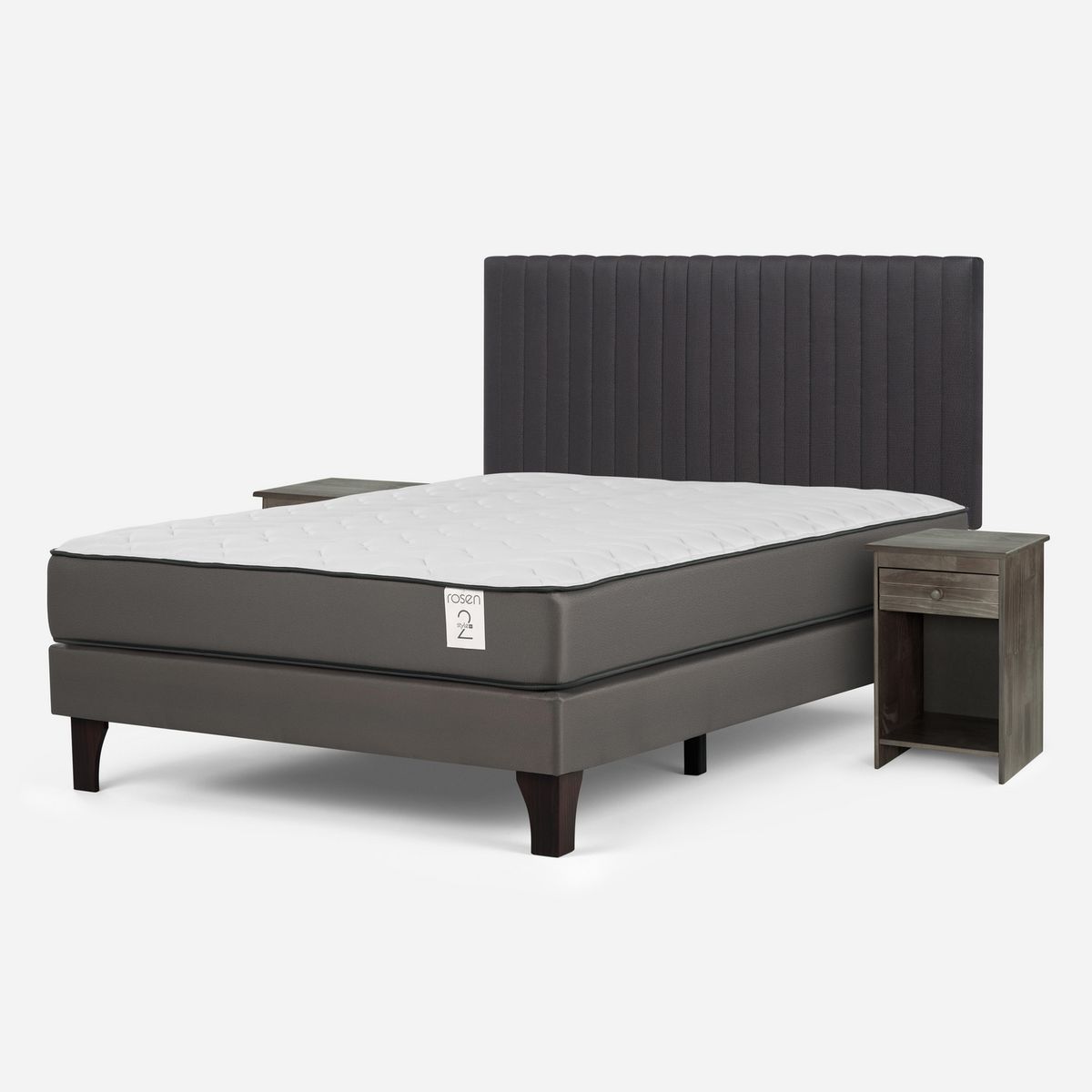 ROSEN - Cama 2 plazas Europea New Style 2 Plus Gris