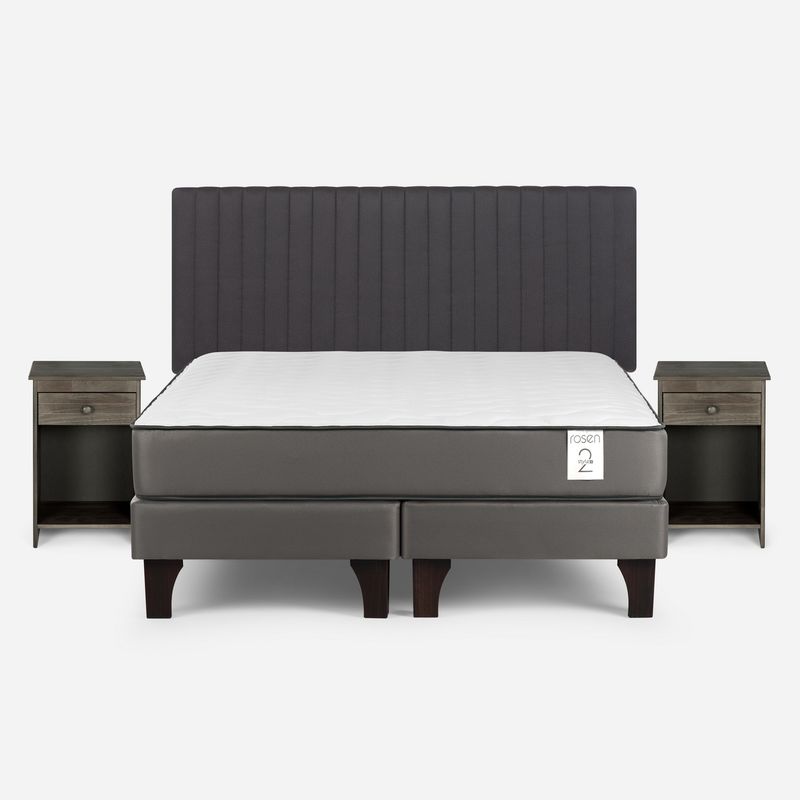 ROSEN - Cama 2 Plazas Europea New Style 2 Plus Gris