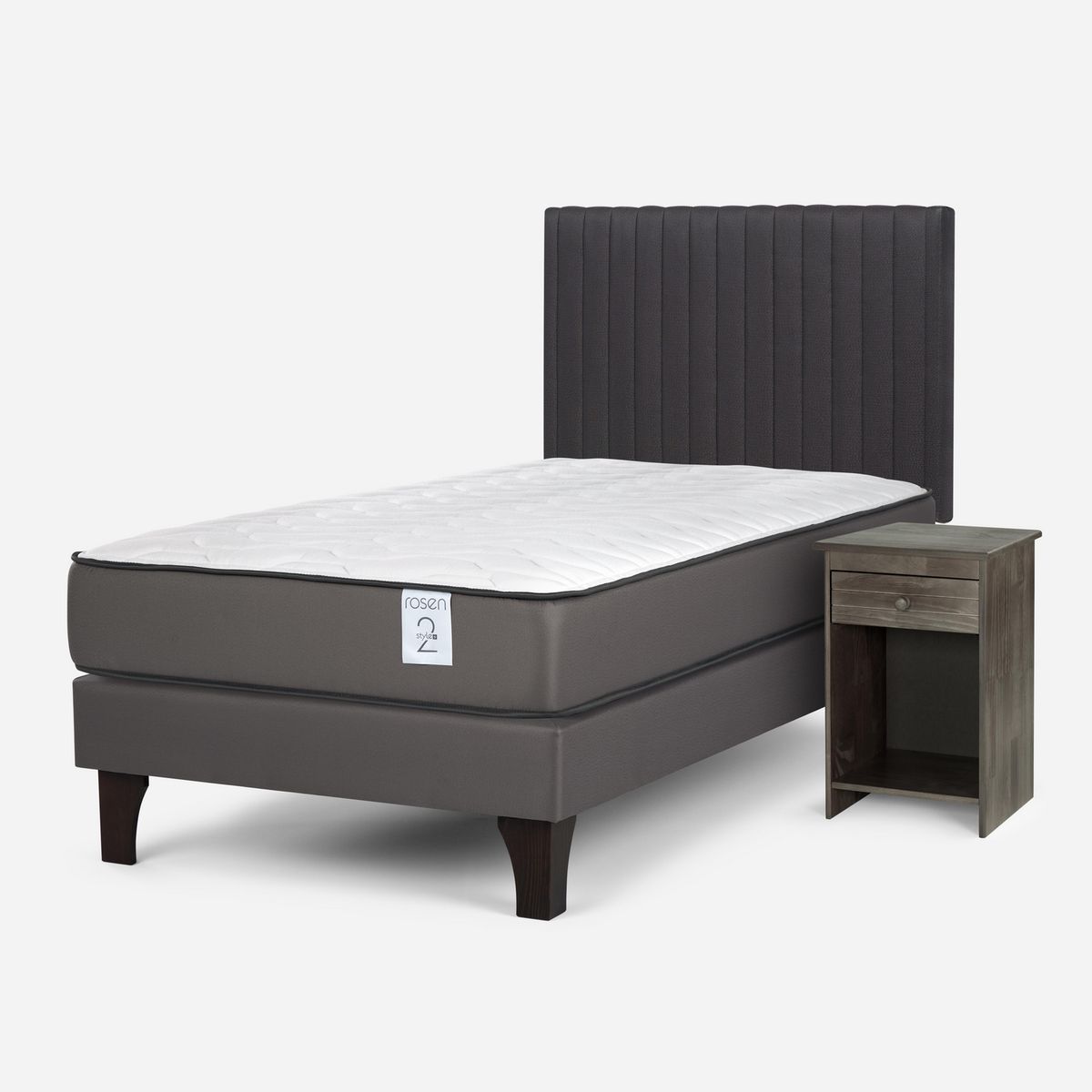 ROSEN - Cama 1 plaza Europea New Style 2 Plus Gris