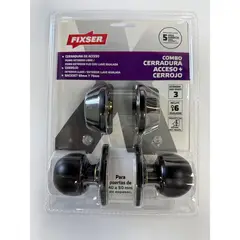 FIXSER - Pack pomo acceso y cerrojo Acceso Pomo Negro