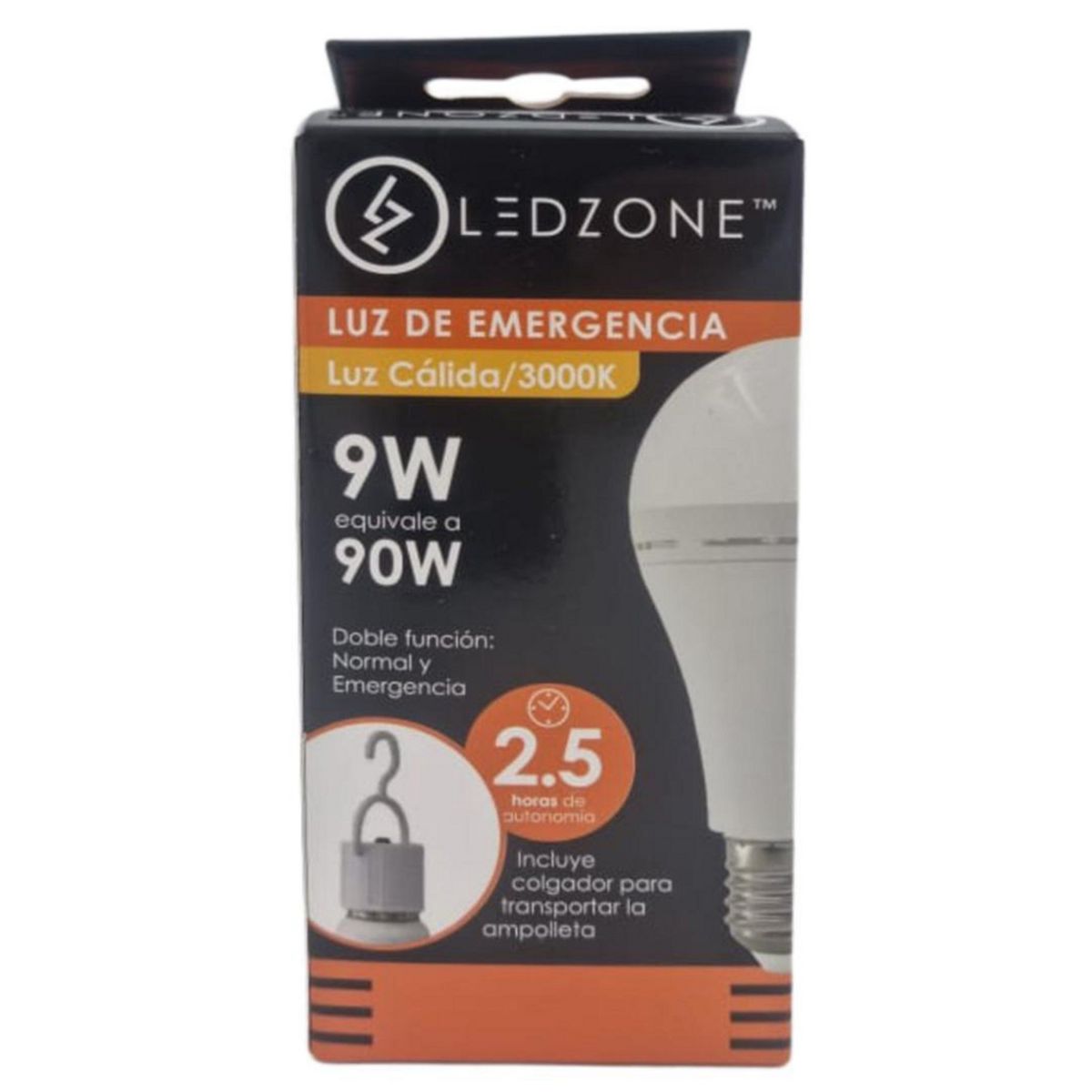 LEDZONE - Ampolleta Emergencia 9 W E27 810 lm Luz Cálida