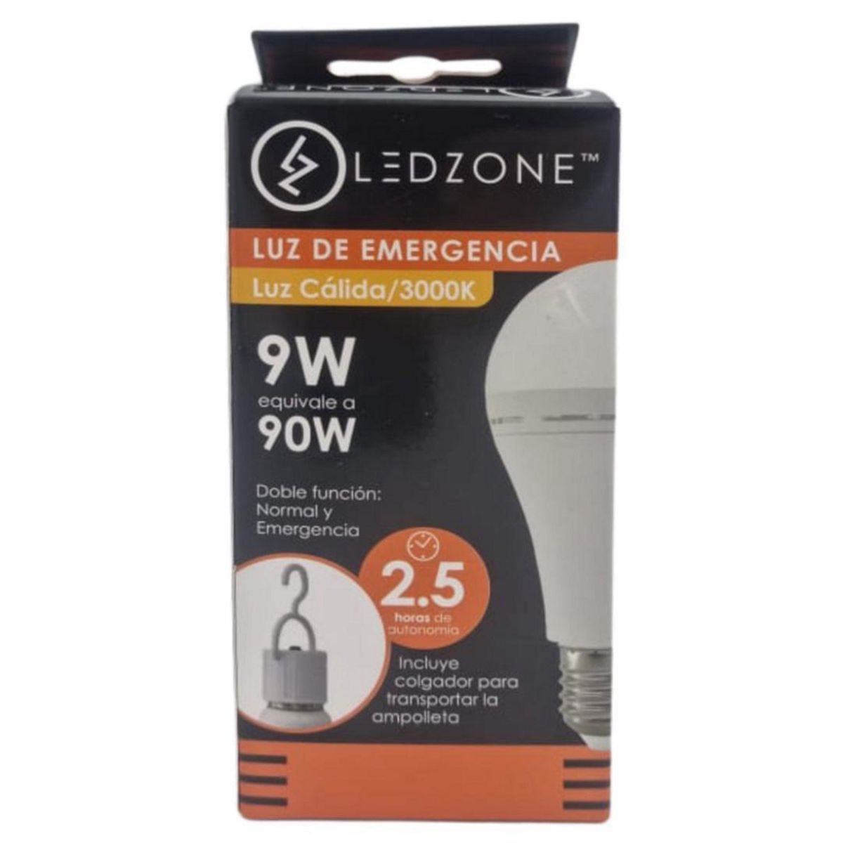 LEDZONE - Ampolleta Emergencia 9 W E27 810 lm Luz Cálida