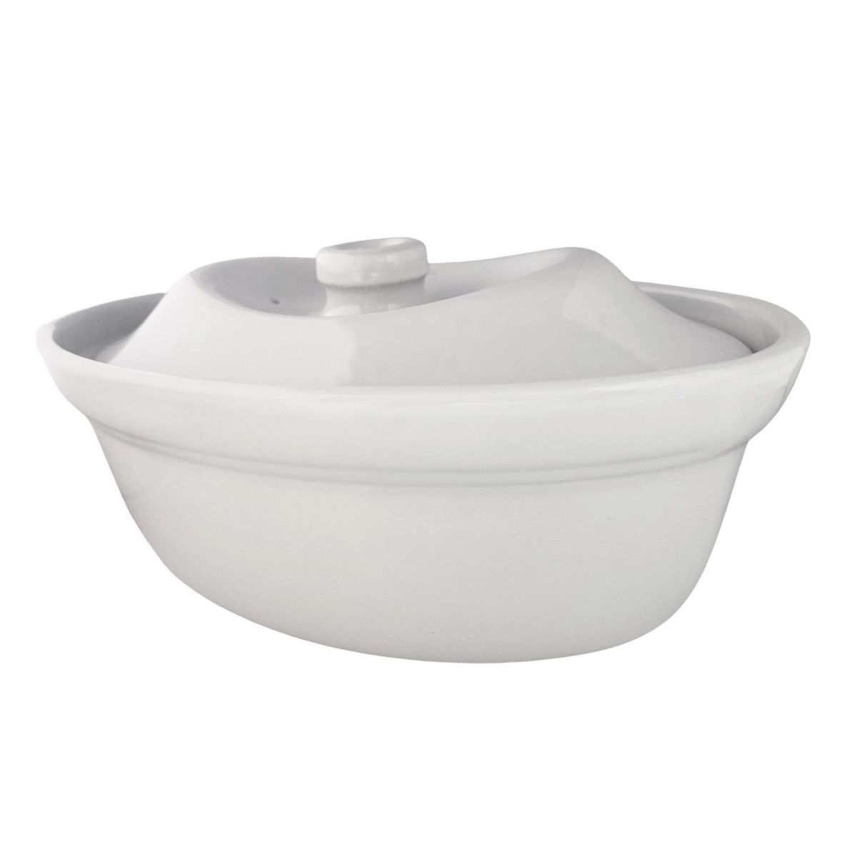 CLEVERWAY - Fuente Cleverway Rectangular Blanca con Tapa 25x16.5 cm