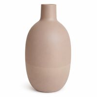 Florero ovalado biobamboo beige 14x26 cm
