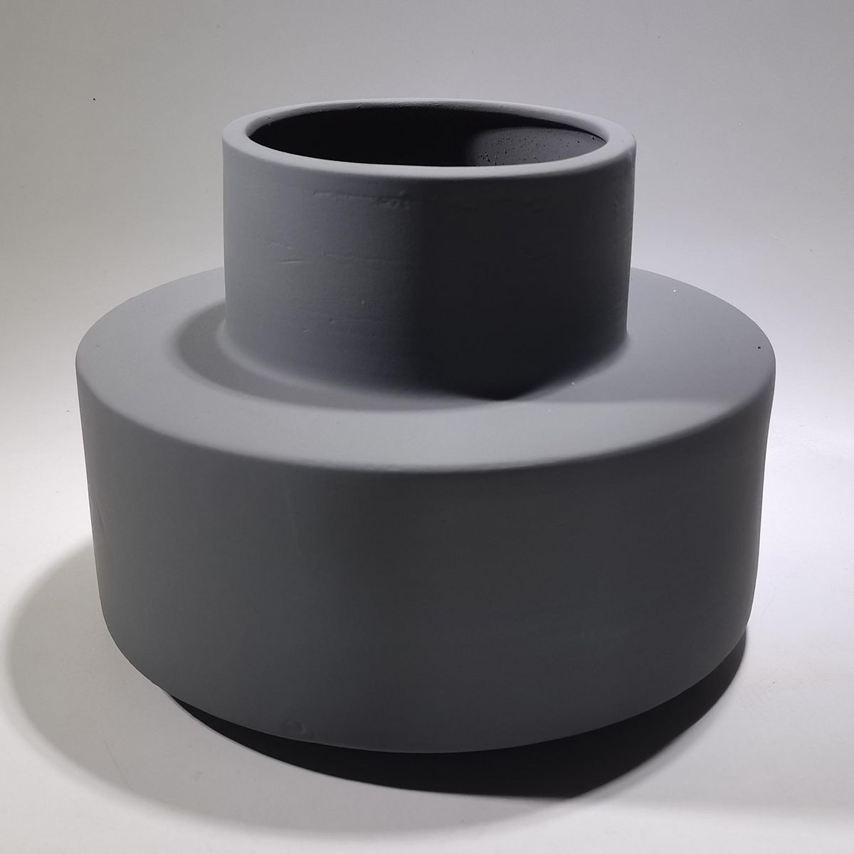 DECOGREEN - Jarrón cerámica nórdico negro 15x14 cm