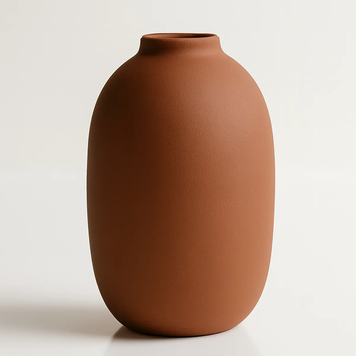 DECOGREEN - Florero de cerámica nórdico huevo café 15x9,5 cm