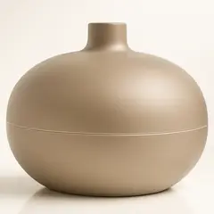 DECOGREEN - Florero redondo biobamboo beige 20x15 cm