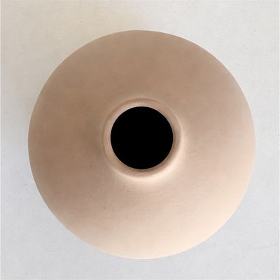 Imagen 2 del producto Florero de cerámica nórdico circular beige 11x9 cm