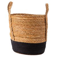 Canasto Decorativo Bicolor Con Asa Shiva 28X26 Cm