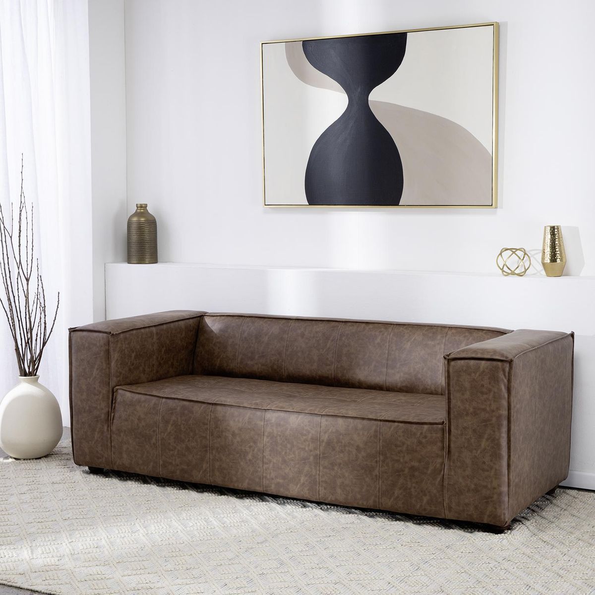 BARRA DESIGN - Sofá 3 cuerpos Expoito 207x69x85 cm Café