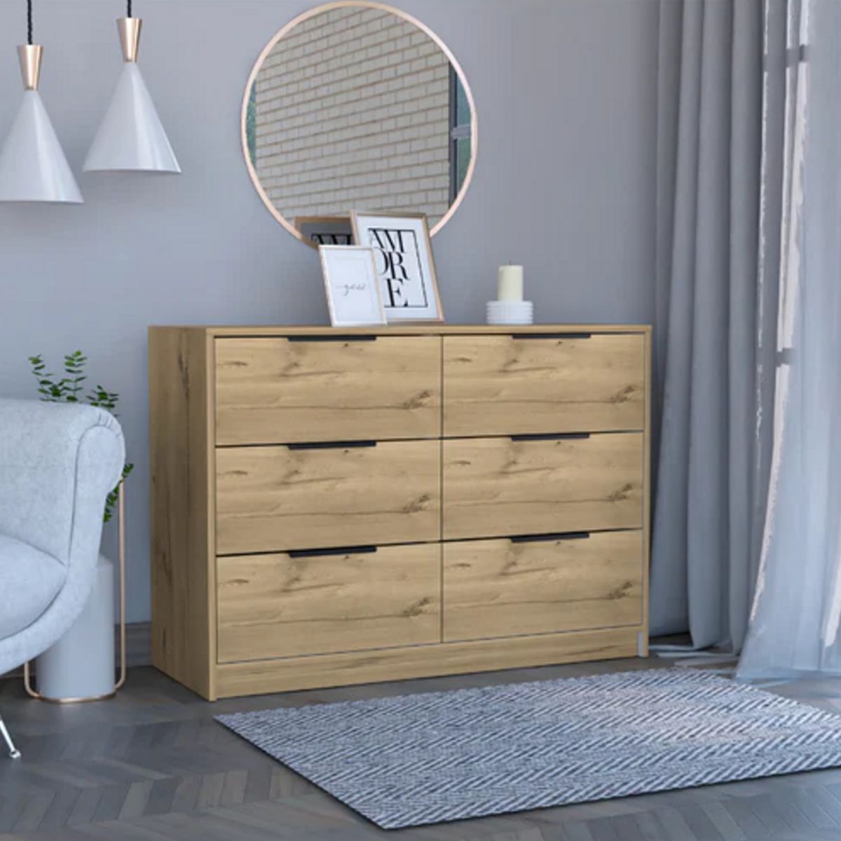 TUHOME - Cómoda 4 Cajón(es) Kaia 107x77.6x41.3 cm Duna