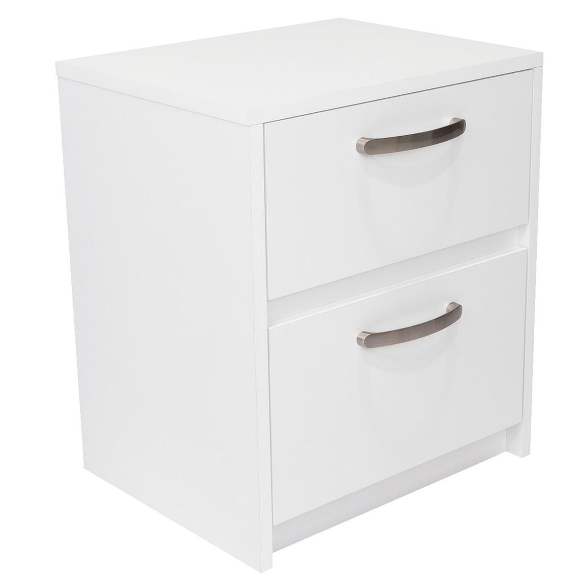 TUHOME - Velador 2 Cajón(es) Argento 40x46.5x32 cm Blanco