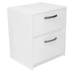 TUHOME - Velador 2 Cajón(es) Argento 40x46.5x32 cm Blanco