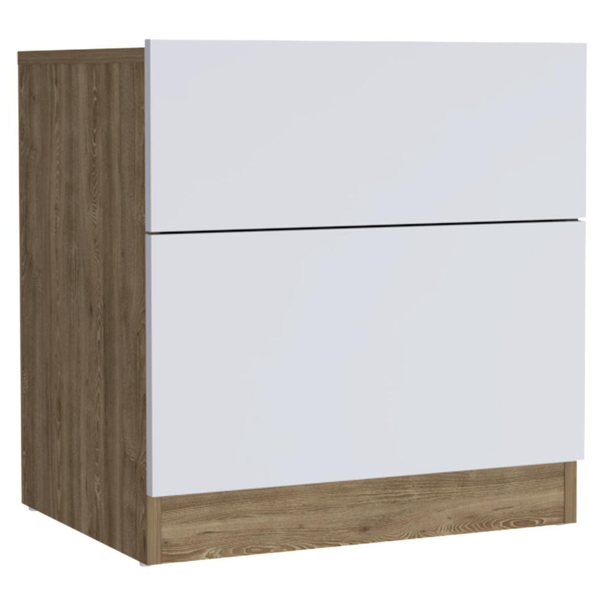 TUHOME - Velador 1 Cajón(es) Nebraska 50x52.6x40 cm Miel y blanco