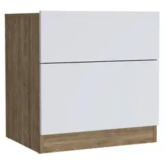 TUHOME - Velador 1 Cajón(es) Nebraska 50x52.6x40 cm Miel y blanco