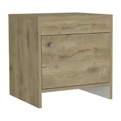 TUHOME - Velador 0 Cajón(es) Colore 40x41.6x35.2 cm Macadamia y blanco