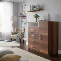 TUHOME - Cómoda 4 Cajón(es) Perú 91x88.6x45.8 cm Caramelo y blanco